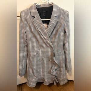 Forever 21 Gray Plaid Blazer Dress
